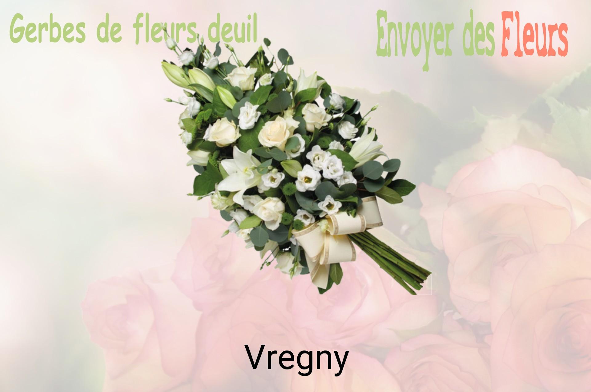 Gerbe de fleurs de deuil livrée à Vregny